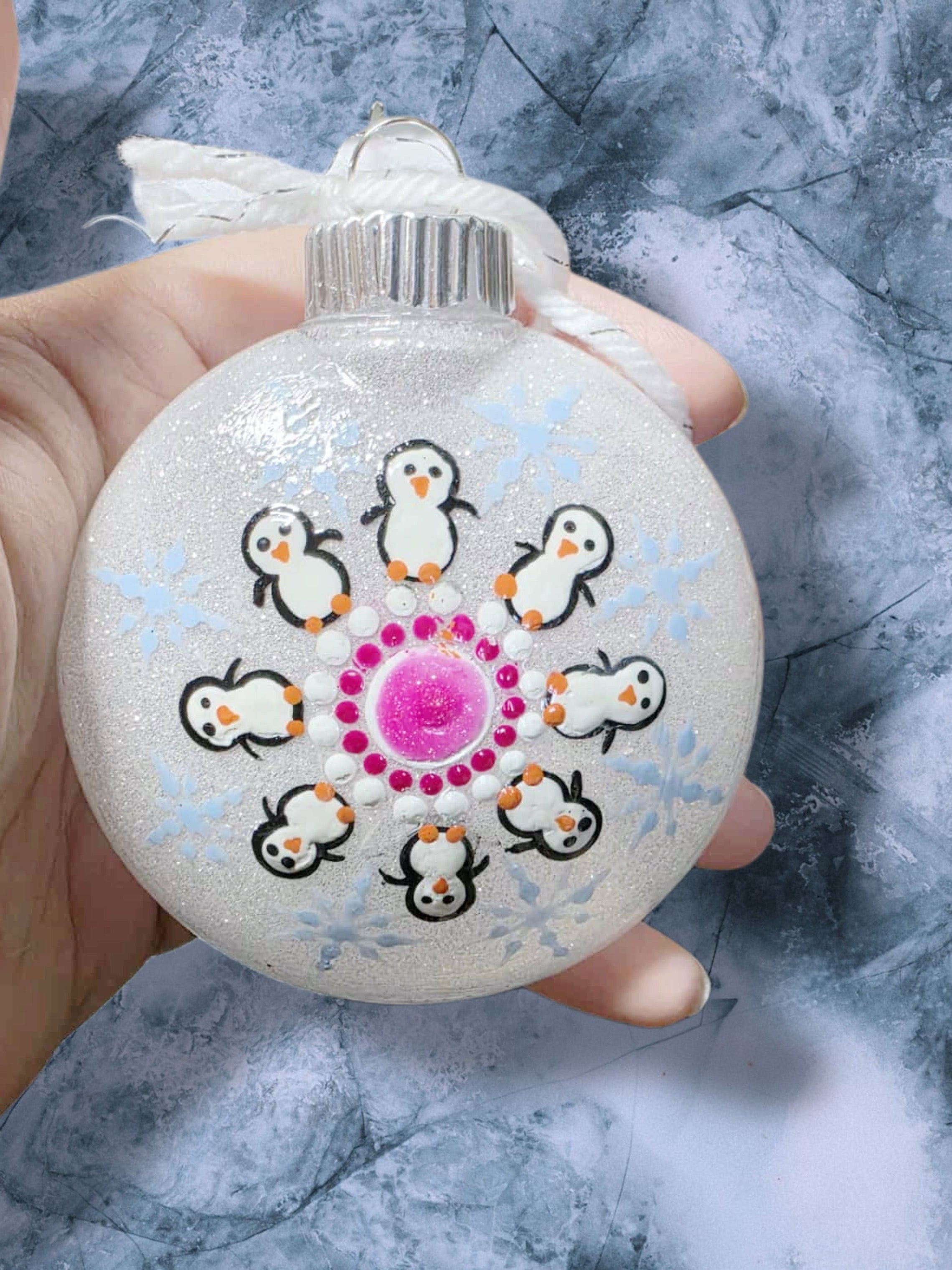 Frosted Penguin Ornament
