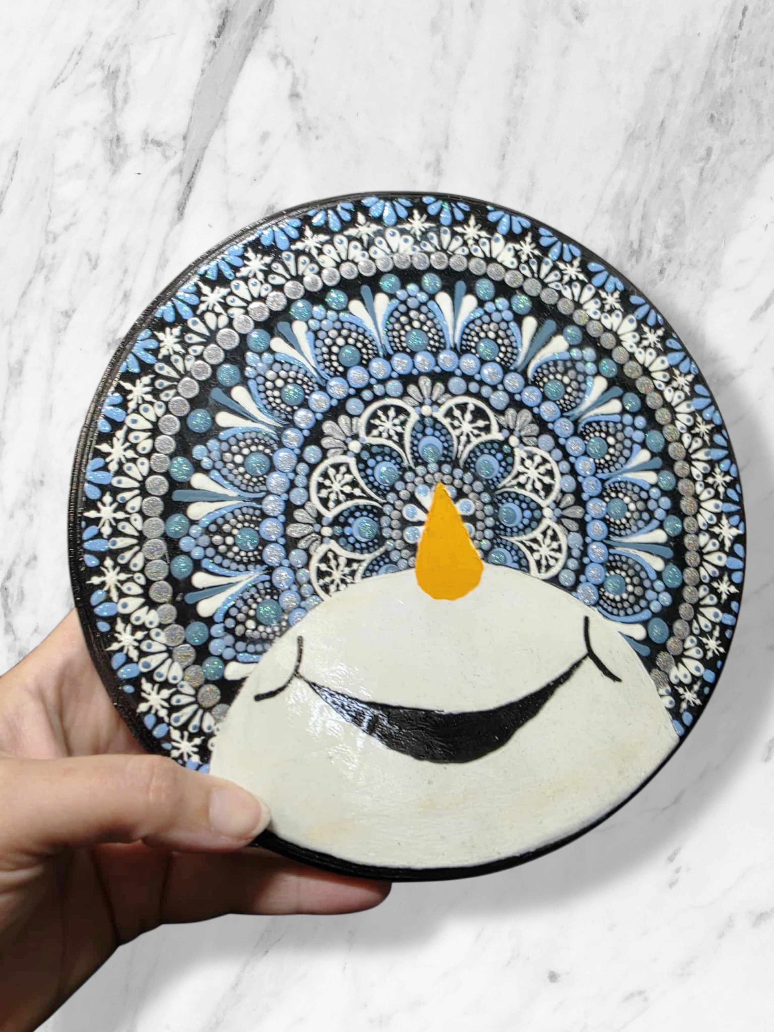 Snowman Wooden Round